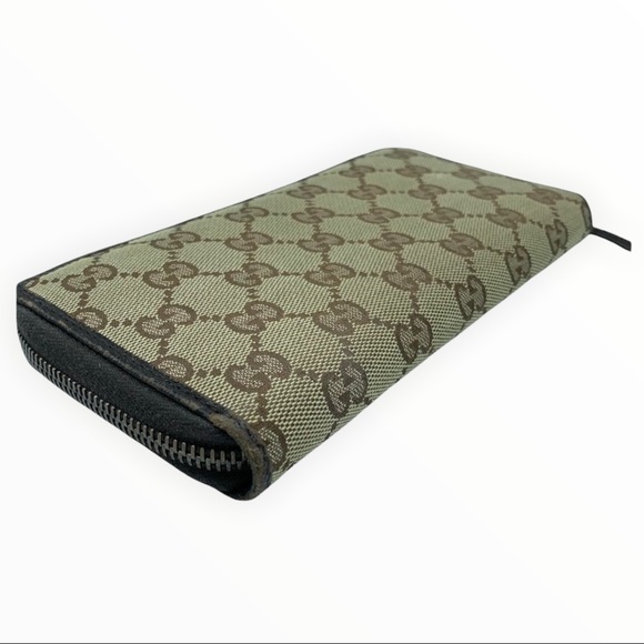 $3️⃣0️⃣0️⃣ GUCCI Long Gg Canvas Zip Around Wallet - Picture 4 of 6